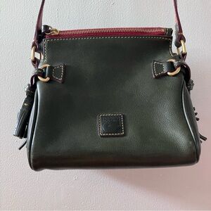 Dooney and Bourke Forest Green Florentine Leather Tassel Crossbody